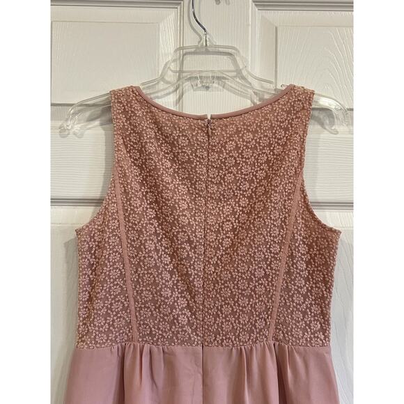 Loft Women’s Light Pink Sleeveless Floral Lace Mini Dress Size 6 - Picture 4 of 7